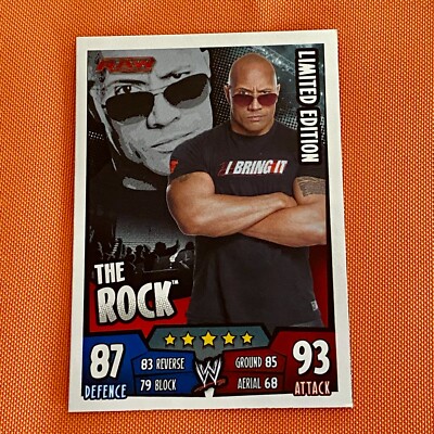 THE ROCK - WWE TOPPS SLAM ATTAX RUMBLE - RARE LIMITED EDITION FOIL