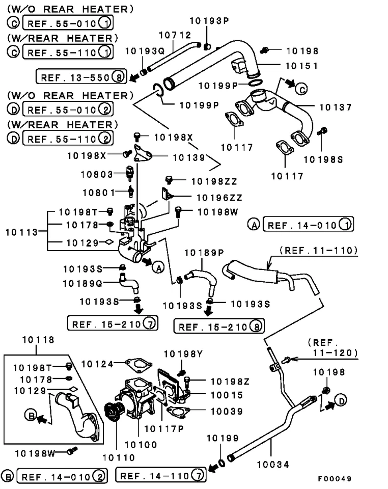 Cylinder Head Coolant Bypass Manifold Pipe for Montero 2003-2006 3.8L — 第 3/3 张图片