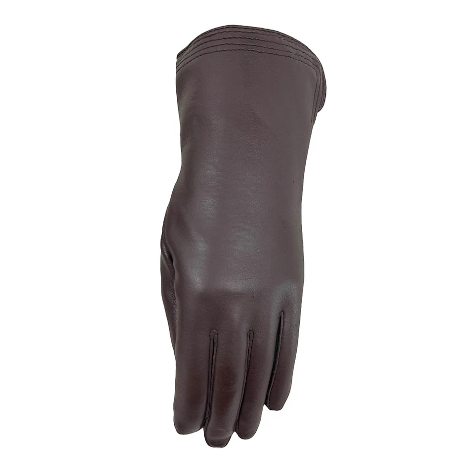 Guantes De Colección Años 70 80 Mujer B L XL 8 Cuero Muñeca Forrados Piel Genuina Damas Foto 4 de 4