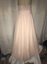 Christina Wu Blush Pink Strapless Blush Pink Chiffon formal gown, Size 8