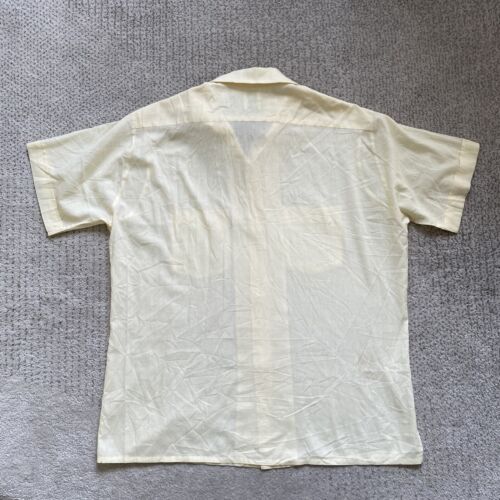 Vintage 60s Van Heusen Medium Yellow Vanopress Loop Collar Shirt Short Sleeve - Picture 3 of 7