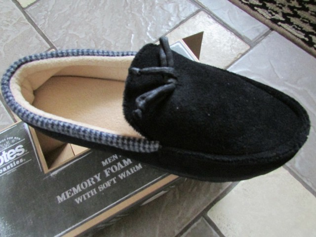 totes moccasin slippers mens