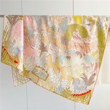 Animals Print Pure Twill Silk Wrap Scarf Bandana Large Square Shawl Kerchief 53"