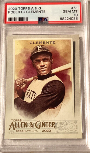 ROBERTO CLEMENTE Pittsburgh Pirates HOF 2020 Topps A & G #51 PSA 10 GEM MINT - 第 1/2 張圖片