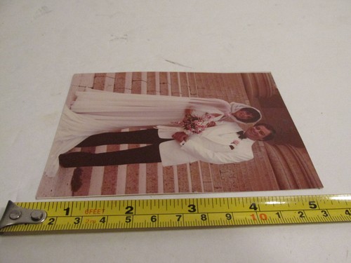 VINTAGE FOUND PHOTOGRAPH COLOR ART OLD PHOTO 1980S JEWISH WEDDING BRIDE GROOM - Picture 4 of 4