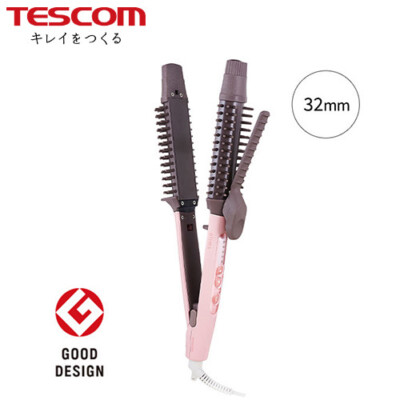 TESCOM elims me Negative Ion 2WAY Straightener / Hair Brush Iron 32mm (Pink)