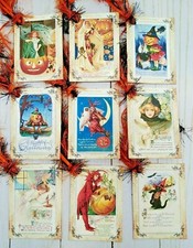9 Vintage Style Halloween Handmade Gift Tags Scrapbooks Junk Journals Crafts