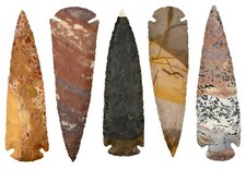 ** (5) - 5 Flint Spearhead Arrowhead OH Colle...