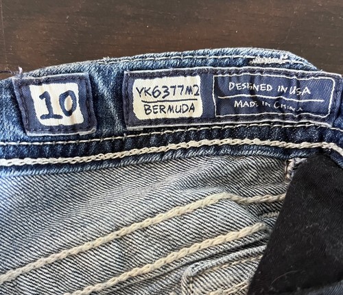 Miss Me Girls Size 10 Bermuda Embellished Denim Blue Jean Shorts YK6377M2 - Picture 5 of 7