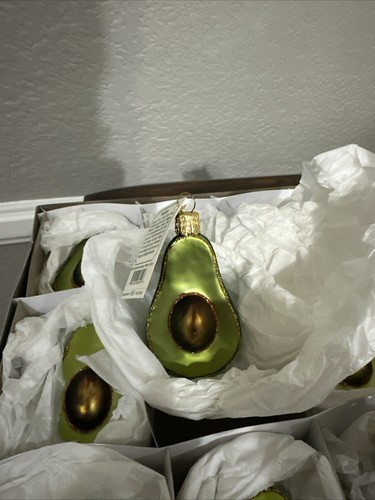 Old World Christmas Glass Blown Ornament, Avocado (With OWC Gift Box) - Picture 2 of 4