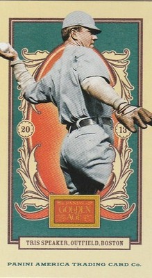 2013 Panini Golden Age Purple Carolina Brights Mini 13 Tris Speaker
