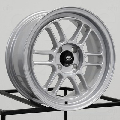 One 15x7 MST Suzuka 4x100 33 Glossy Silver Wheel Rim 73.1