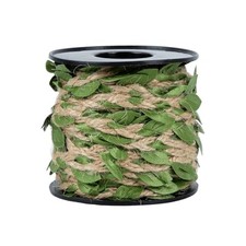 Natural Jute Twine with Green Leaf - 33 Feet 10 Meters 33-Foot Roll