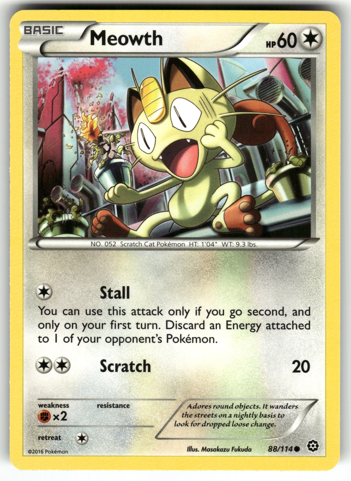 Meowth 88/114 XY - Steam Siege LP Pokemon Card TCG