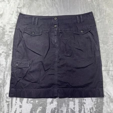 Esprit Mini Skirt Utility Pockets Casual Everyday Dark Gray Sz 6 Fits 35" Grunge