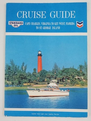 1965 Cape Charles Virginia Key West FL Cruise Guide Boating Route Vintage Map