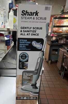 #ad Shark Steam amp; Scrub Steam Mop Gray Corded Scrubbing Sanitizing Dirt Grip Pads $59.99