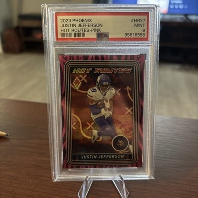 🔥2023 Panini Phoenix Justin Jefferson Hot Routes Pink /175 PSA 9🔥