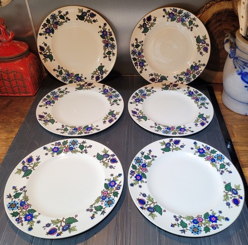 Midwinter Alpine Blue Dinner 6 Plates 10" Wide Jessie Tait VGC 1960s Vintage - Picture 4 of 14