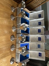 6xvintage CAVALIER Reproduction Silver Plate Georgian Goblets Boxed