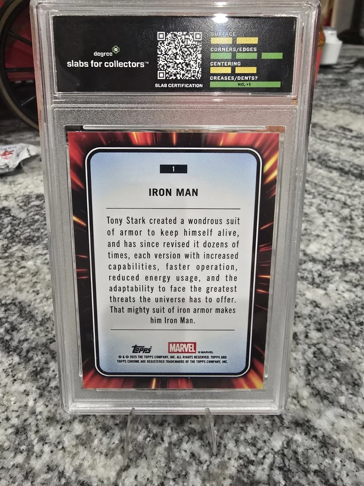 2025 Topps Chrome Marvel Rose Gold Mini Diamond Iron man (Hobby Exclusive) /40 - Image 2 of 2