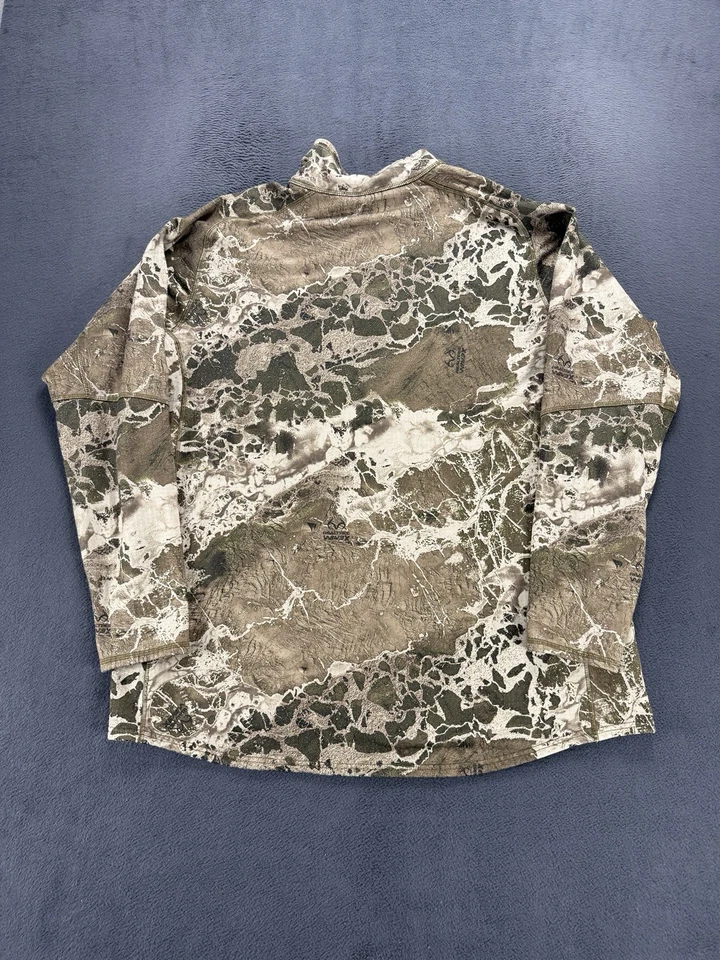 Realtree WAV3 Camo Fleece Sweater XL 1/4 Zip Hunting Pullover Performance Top - Image 2 of 4