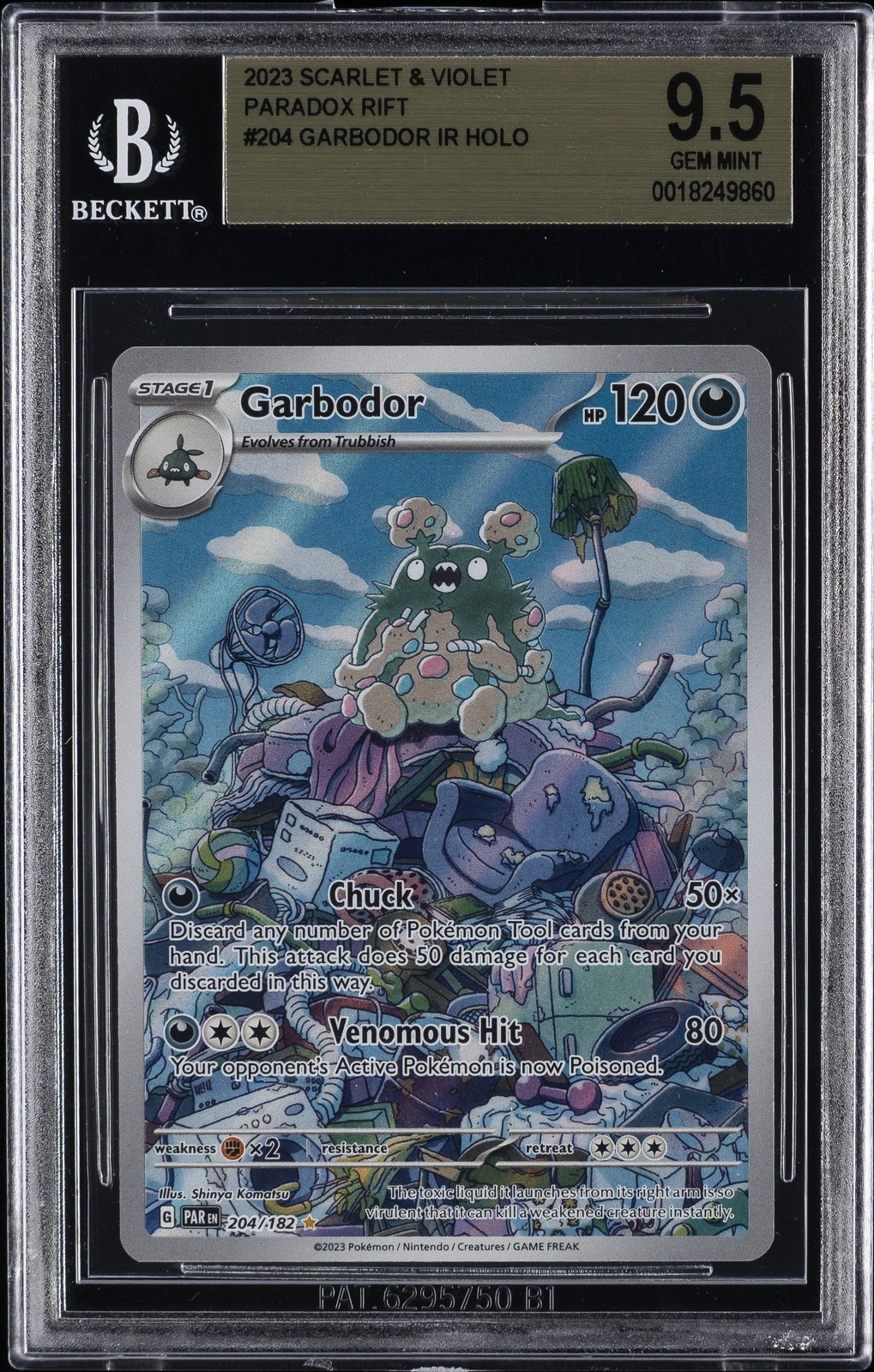 2023 POKEMON SCARLET & VIOLET PARADOX RIFT #204/182 GARBODOR BGS 9.5