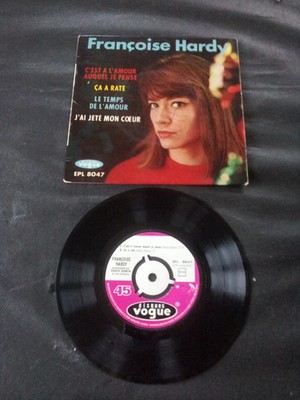 45t - Françoise Hardy (gewidmt) - C est A L amour Auquel Je Pense