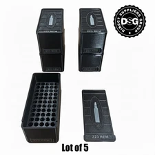 Lot Of 5 223 Ammo Boxes Locking 60 Rounds Stackable Free Shipping Made In USA