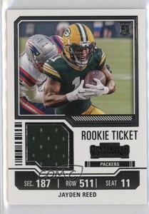 2023 Panini Contenders Rookie Ticket Swatches Jayden Reed #TS18 RC