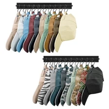 Hat Rack for Wall Baseball Caps Organizer Wall-Mounted Hanger Set of 2 Retro
