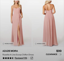Azazie Moira Rosette A-Line Scoop Neck Chiffon Dress - Rosette  A12