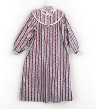 VTG Lanz of Salzburg Women's Floral Flannel Nightgown Eyelet Sz Medium Cottage