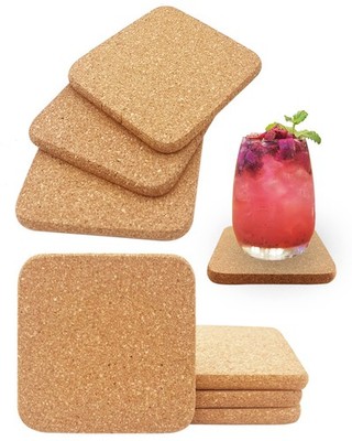 Cork Coasters For Drinks 8 Pcs Square Extra Thick Absorbent Cork Coaster Sets Ro