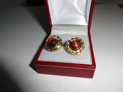 Norweger Thulit Ohrstecker in 14k Gold Overlay