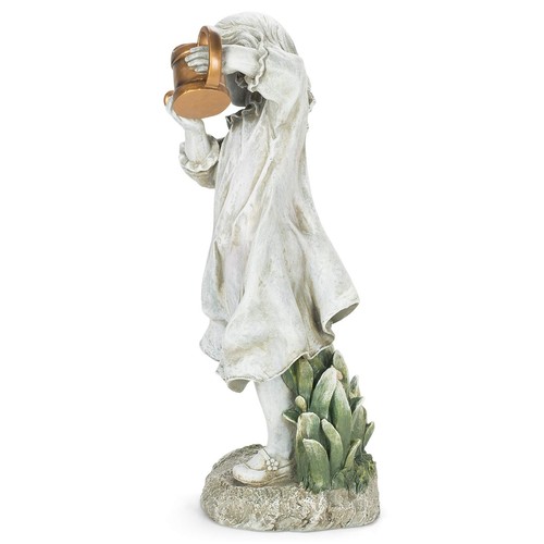 Garden Statue – 22" Tall Girl with Watering Can Outdoor Décor – Elegant Resin... - Picture 5 of 6