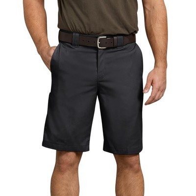 Dickies Men's 11 Inch Relaxed Fit Stretch Twill Work Short, Black, 36