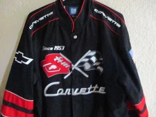JH Design Unisex Corvette Button Up Varsity Racing Jacket Black Large