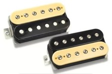 OVERWOUND HUMBUCKER GUITAR PICKUPS BRIDGE NECK PAIR ZEBRA CREAM BLACK