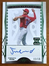 2022 Leaf Trinity - Justin Crawford #BA-JC4 Emerald Spectrum Foil /15 (AU, RC)