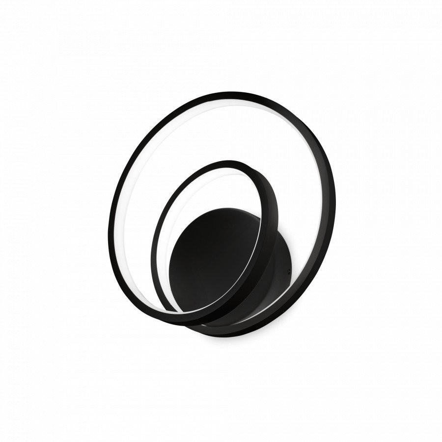 Ideallux OZ AP Nero: Applique LED Design a Spirale 2700K