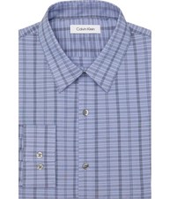 Calvin Klein Stain Shield Extra Slim Fit Stretch Dress Shirt Blue X-Large