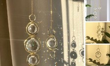 Crystal Suncatchers for Windows Hanging, 2Pcs Garden Sun Catcher Crystal Prism