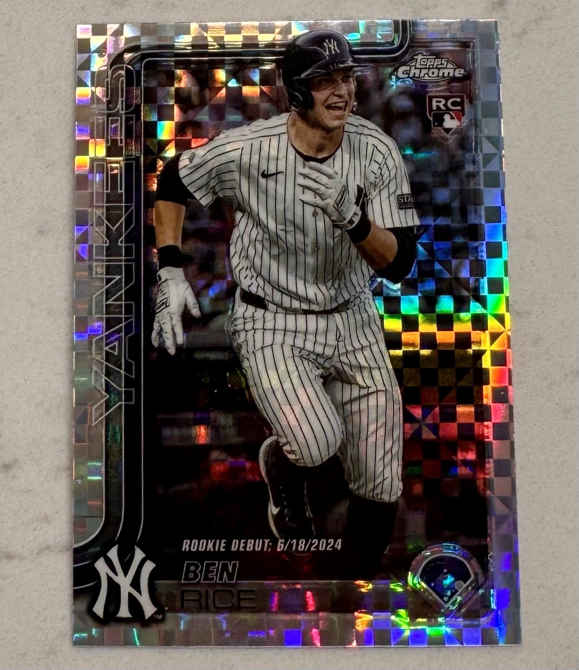 2025 Topps Chrome Update Ben Rice #138 X-Fractor (RC) #USC138 Yankees