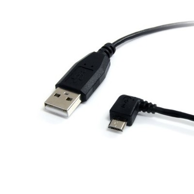 Startech 3 Ft Micro Usb Cable - A To Left Angle Micro B - Type A Usb - Micro