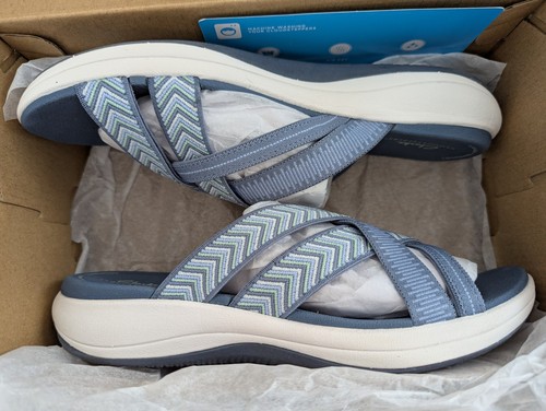 Sandali donna Clark Cloudsteppers blu nuovi con scatola misura: 9 1/2 larghi Mira Grove - Foto 8 di 17