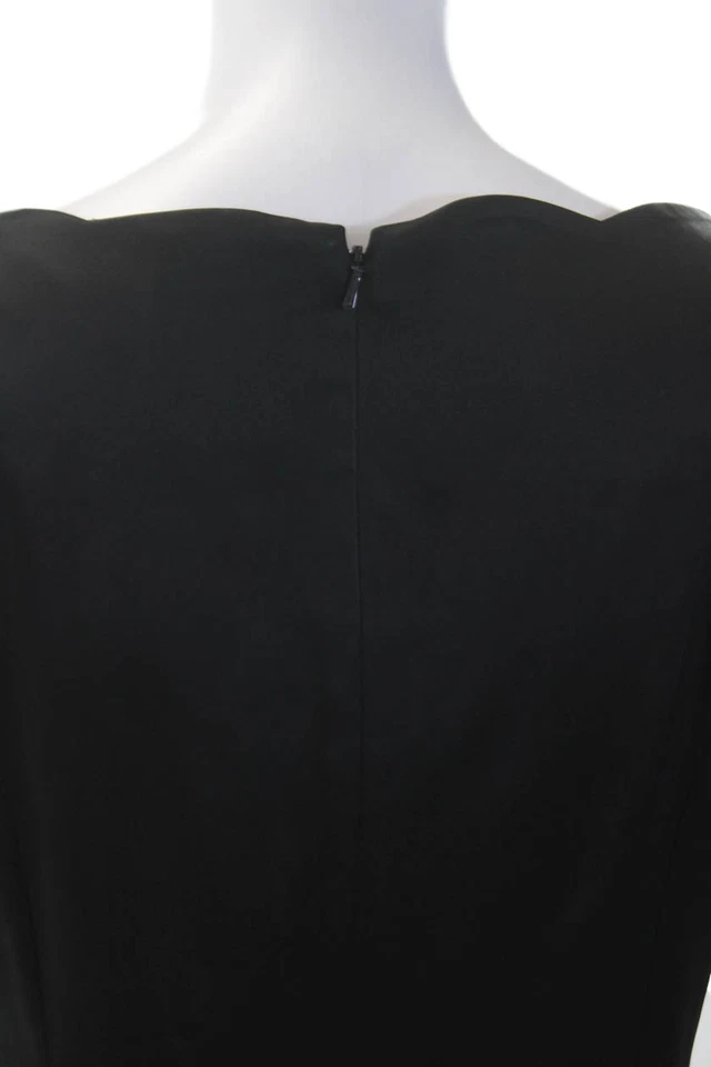 Vestido vaquero negro manga corta cuello en V ribete festoneado talla 10 Jax para mujer Foto 4 de 4