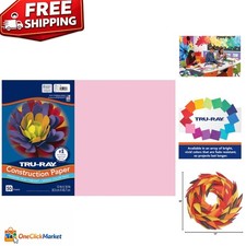 Acid-Free Durable Pink Construction Paper, 50 Sheets - Perfect for Art Projects
