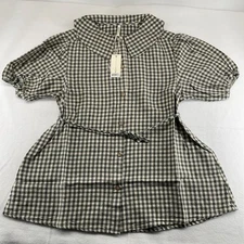 NWT Rylee Cru olive dress marine gingham 8-9y linen