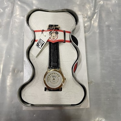 1990s DISNEY Park Time Works MICKEY MOUSE Watch Tin Box STOCK ROOM BACK STICKER!